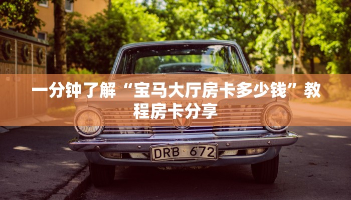 一分钟了解“宝马大厅房卡多少钱”教程房卡分享